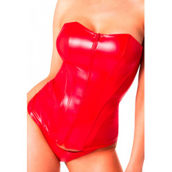 Корсет Noir Handmade F355 Red powerwetlook corset - M