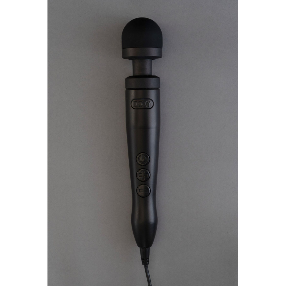 Для LGBTQ+ - Вібромасажер DOXY Die Cast 3 Matt Black, дуже потужний, живлення 220В, металевий корпус 6