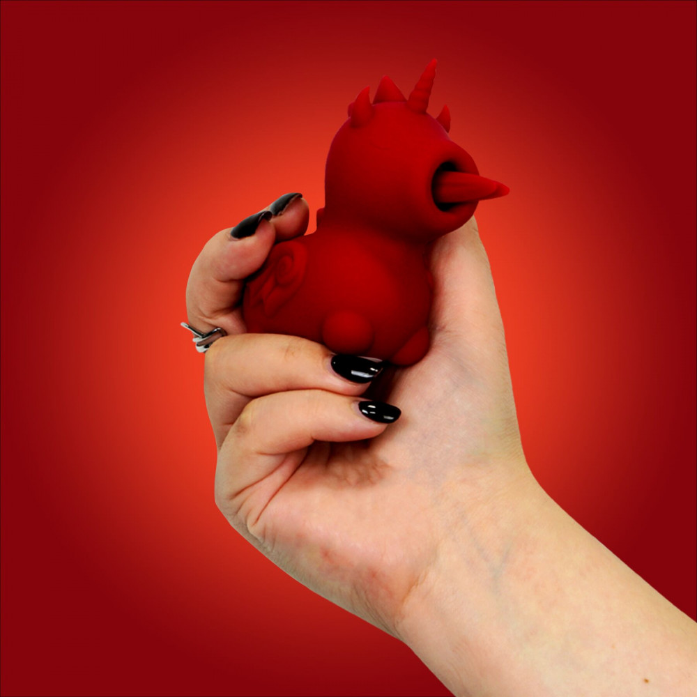 Вібропулі та міні-вібратори - Вібратор-єдиноріжка Unihorn – Blaze Diablo, пестливий роздвоєний язичок 9