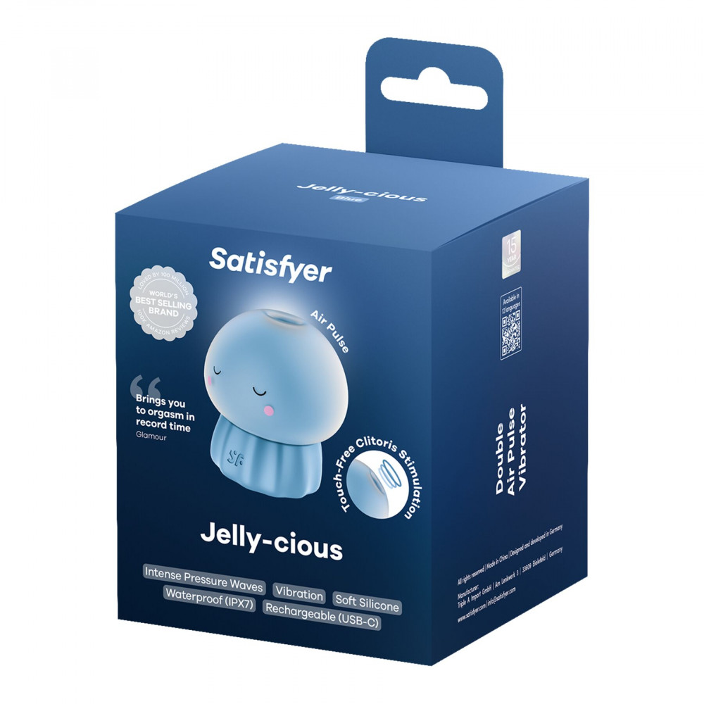 Вакуумный вибратор - Вакуумный клиторальный стимулятор Satisfyer Jelly-cious Blue 4