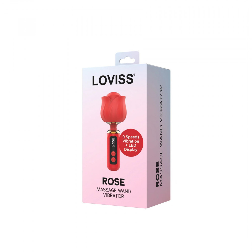 Для LGBTQ+ - Вибромассажер Loviss Rose Mini Massage Wand Vibrator, головка в виде розы, 9 режимов 5