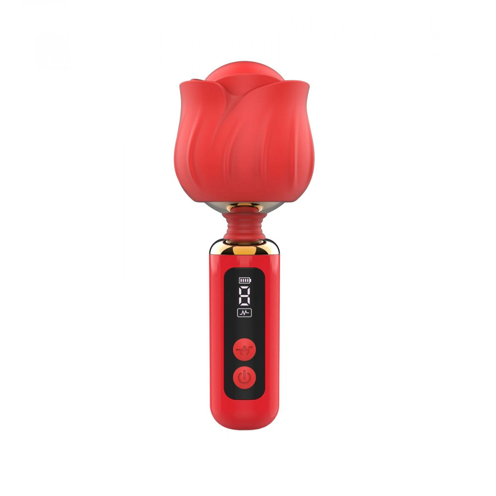 Для LGBTQ+ - Вибромассажер Loviss Rose Mini Massage Wand Vibrator, головка в виде розы, 9 режимов