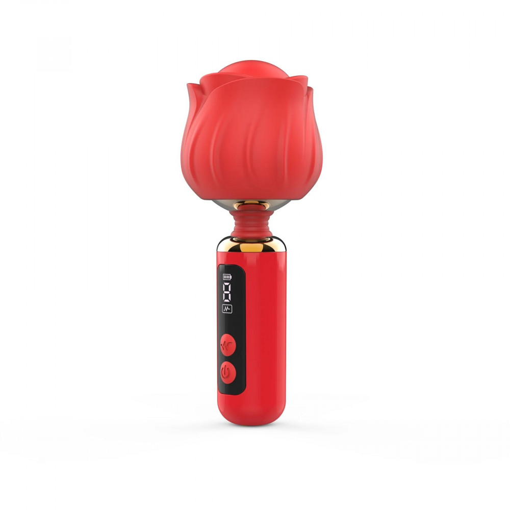 Для LGBTQ+ - Вибромассажер Loviss Rose Mini Massage Wand Vibrator, головка в виде розы, 9 режимов 1