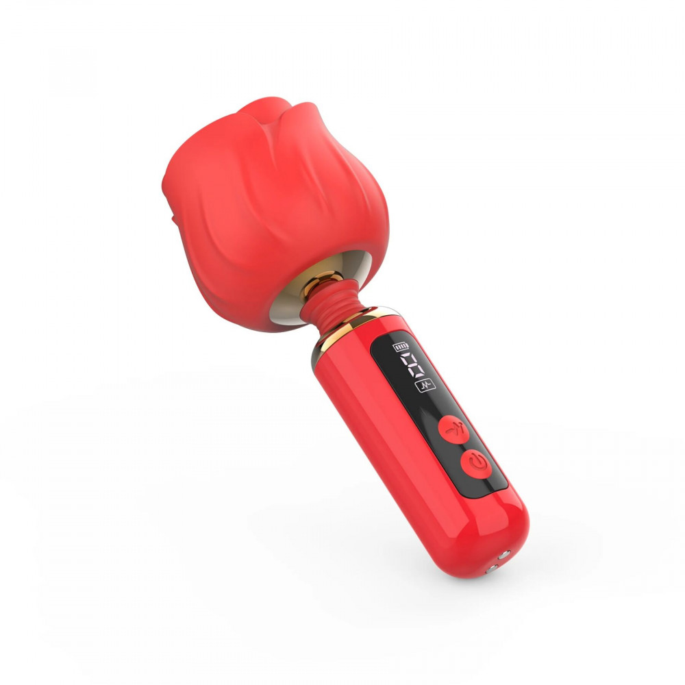 Для LGBTQ+ - Вибромассажер Loviss Rose Mini Massage Wand Vibrator, головка в виде розы, 9 режимов 3