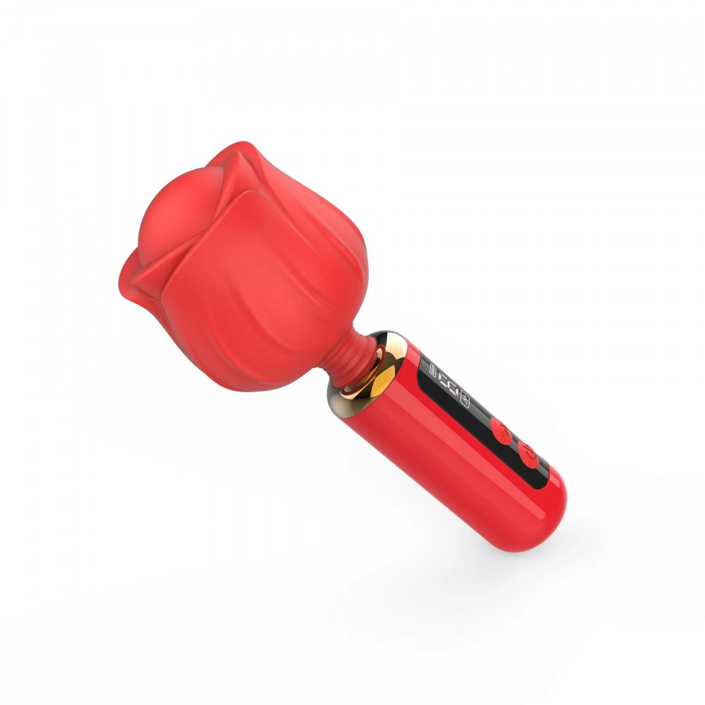 Для LGBTQ+ - Вибромассажер Loviss Rose Mini Massage Wand Vibrator, головка в виде розы, 9 режимов 4