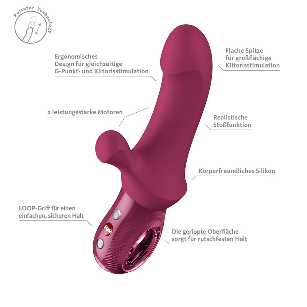 Классический вибратор - Пульсатор Fun Factory Bi Stronic Curve Wine Red 5