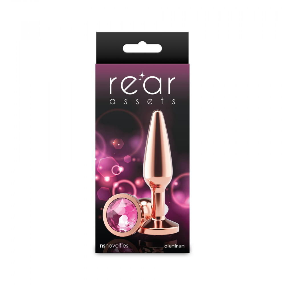 Анальные игрушки без вибрации - Анальная пробка NS Novelties Rear Assets - Tapered - Medium - Rose Gold - Pink 2