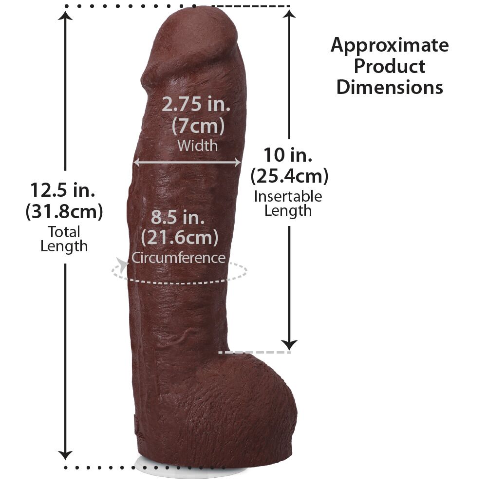 Фалоімітатор - Фалоімітатор Doc Johnson The Realistic Cock ULTRASKYN - 12 Inch Hung with Balls Chocolate 4