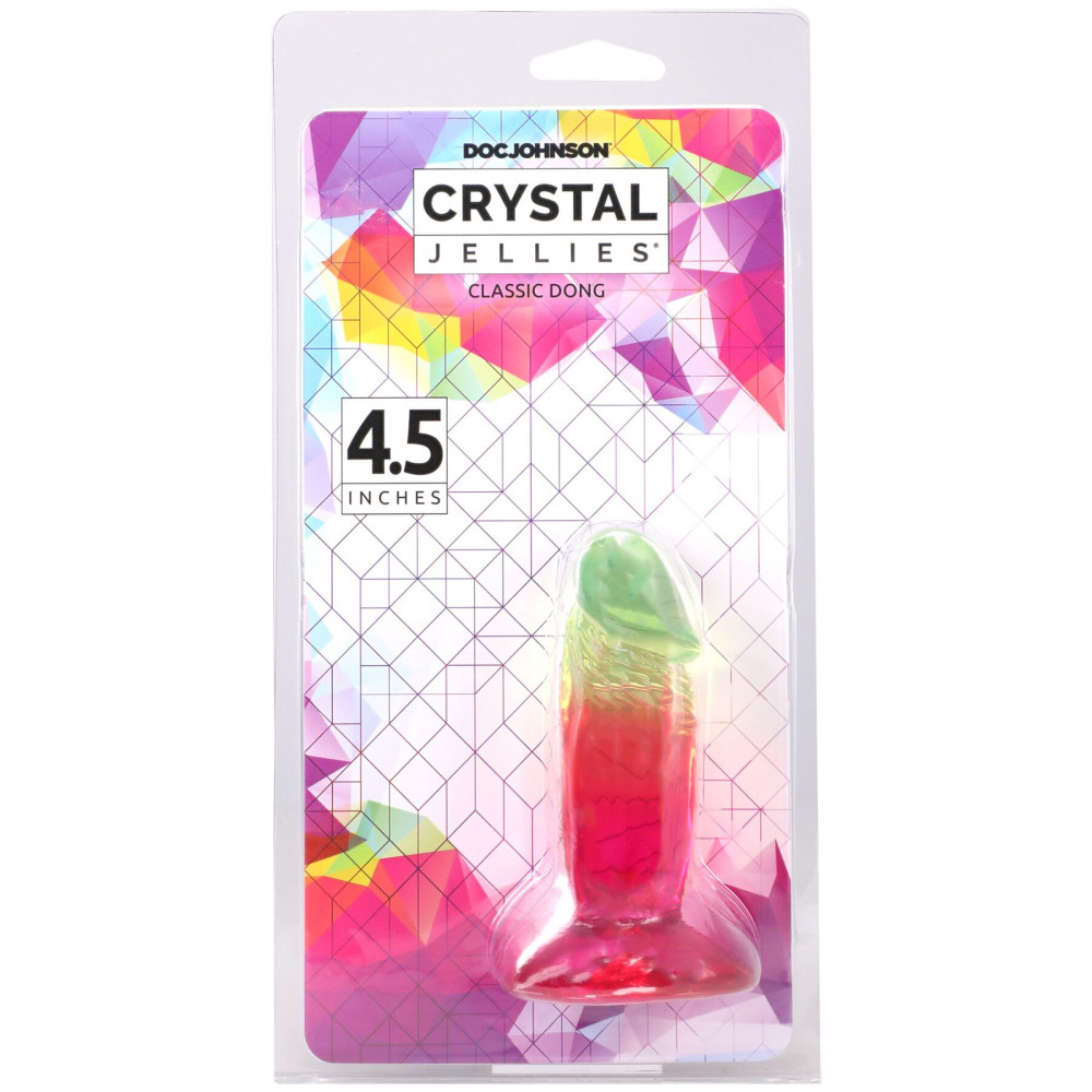 Фалоімітатор - Дилдо Doc Johnson Crystal Jellies - 4.5 Inch Classic Dong - Rainbow 4