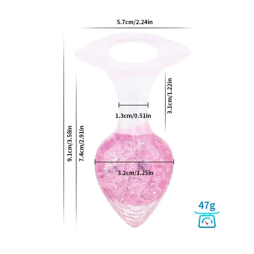 Анальні іграшки без вібрації - Анальна пробка Liebe Seele Heart-shaped Crystal Anal Plug - Pink Medium 1