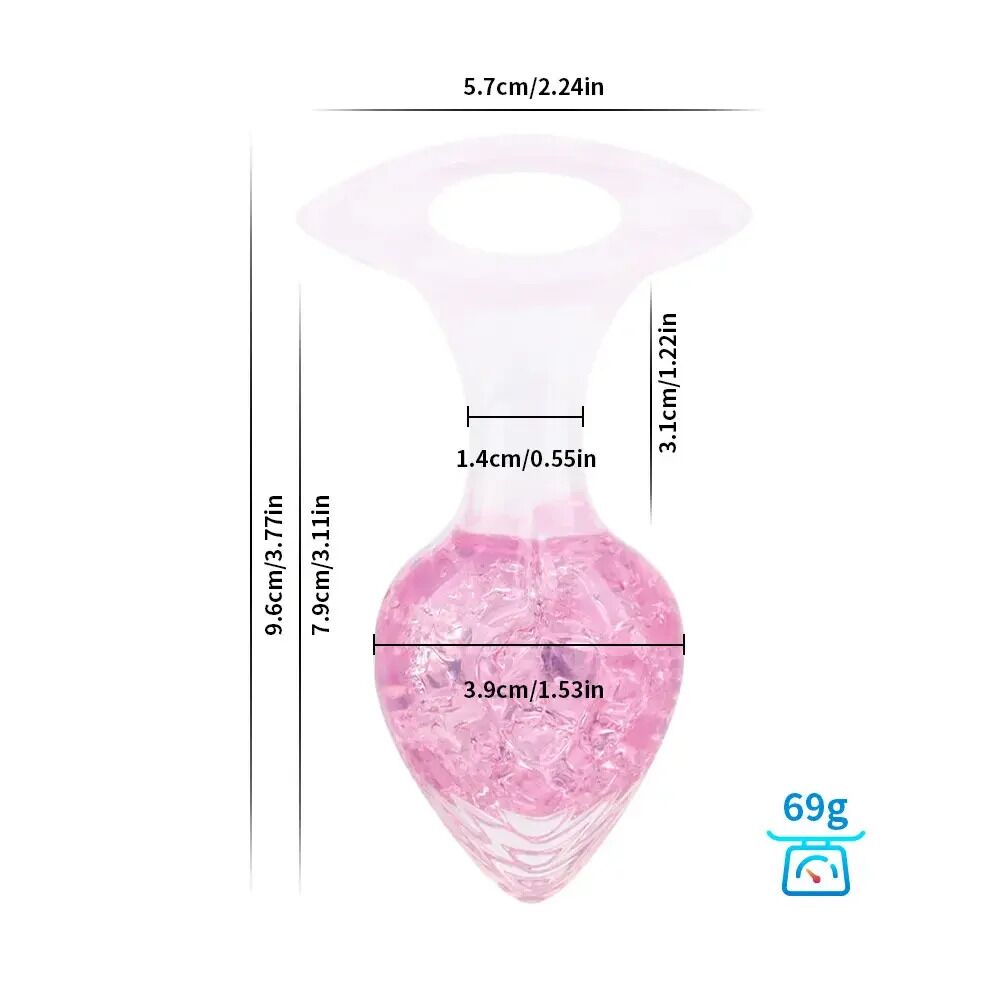 Анальні іграшки без вібрації - Анальна пробка Liebe Seele Heart-shaped Crystal Anal Plug - Pink Medium 5