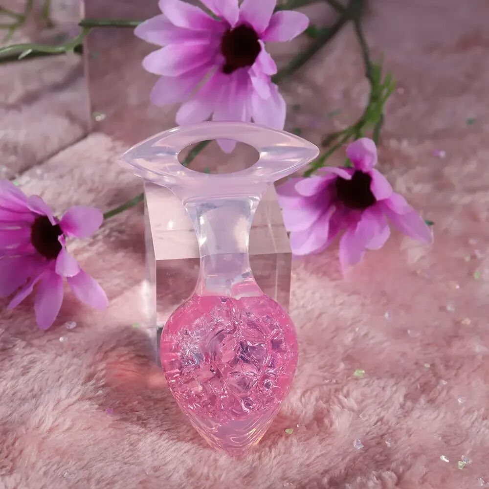 Анальні іграшки без вібрації - Анальна пробка Liebe Seele Heart-shaped Crystal Anal Plug - Pink Medium 3