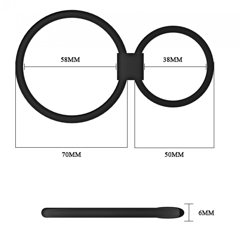 - Силиконовое кольцо для полового члена BAILE - COCK RING ROCK HARD, BI-026014 5