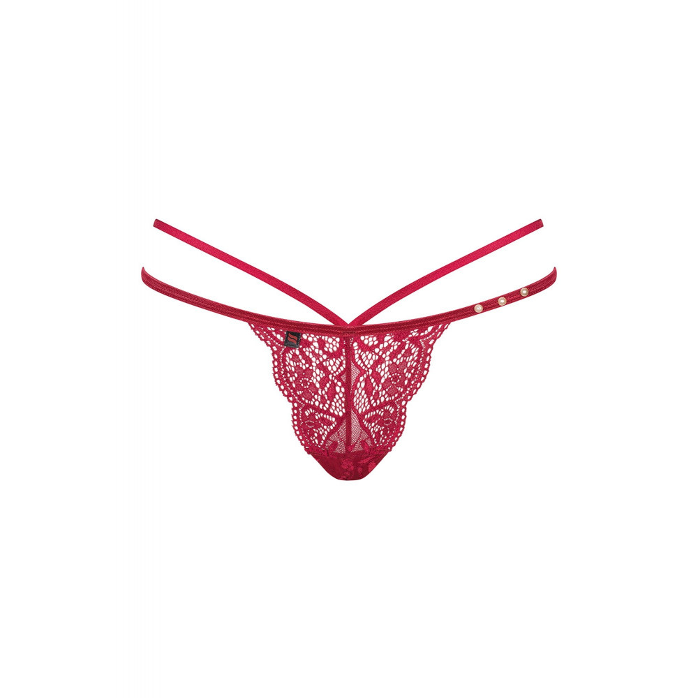 - Трусики стринги кружевные Obsessive Ivetta, красный, L/XL 5