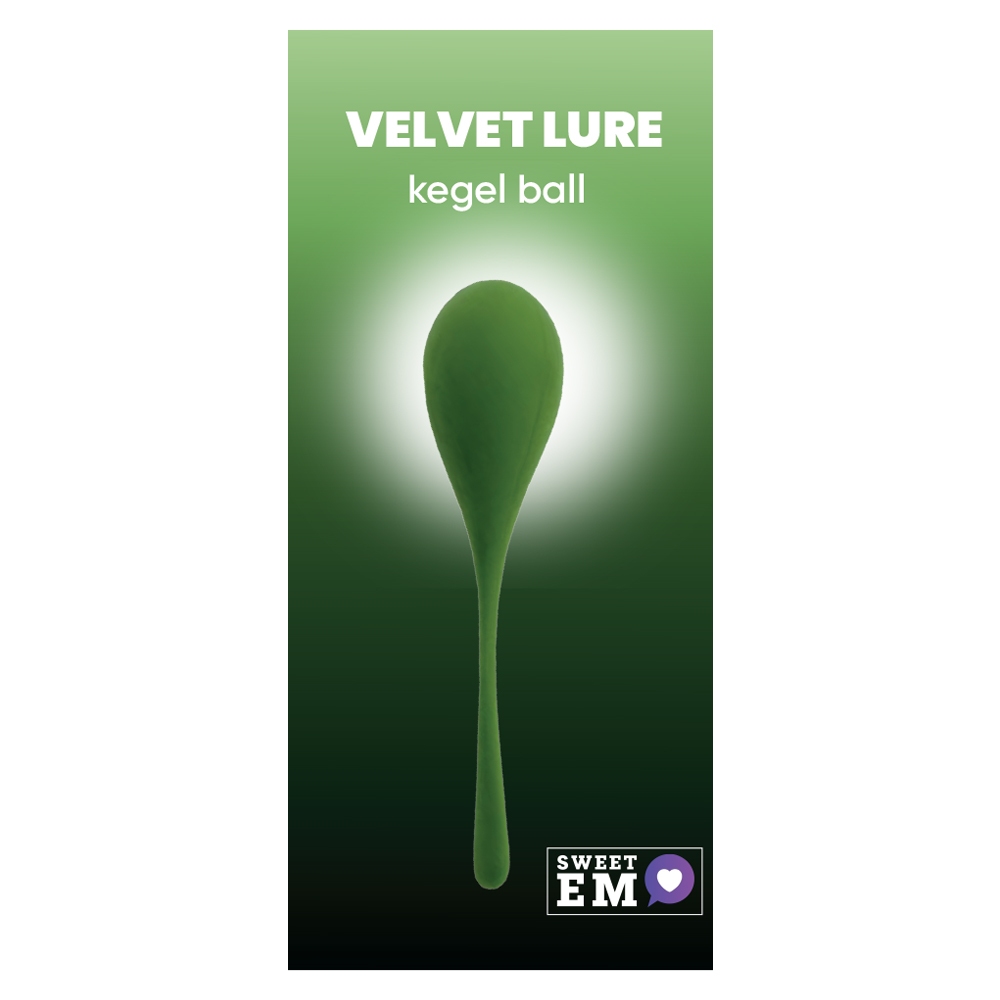 Вагинальные шарики и тренажеры - Вагинальный тренажёр Sweet Em в форме капли, с хвостиком, тёмно-зелёный, 60 г, 3.3 х 14 см
