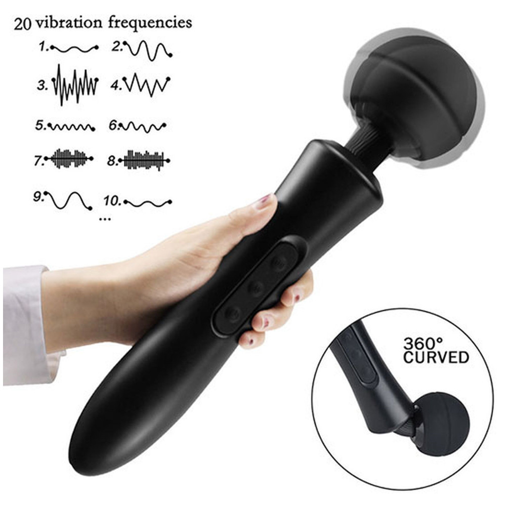 Вибратор - Вибромассажер Boss Series - Massager Ultra Powerful Big USB Black 20 Function, BS2200010 5