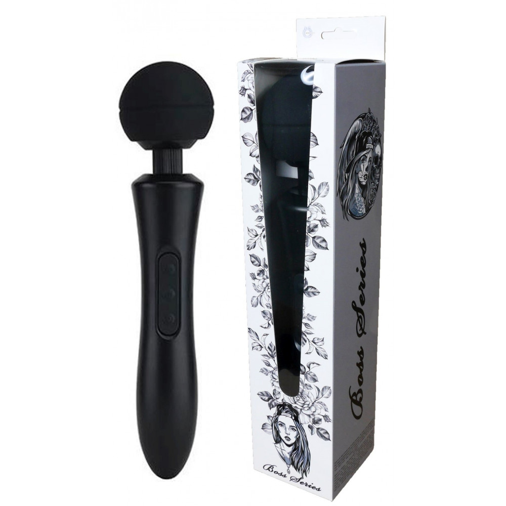 Вибратор - Вибромассажер Boss Series - Massager Ultra Powerful Big USB Black 20 Function, BS2200010