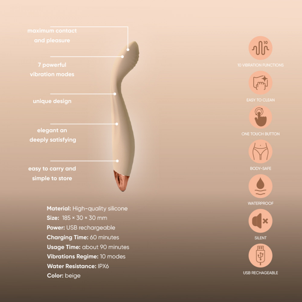 Різне - Вібратор для стимуляції точки G та клітора Sweet Em Velvet Lure, ніжно жовтий 12