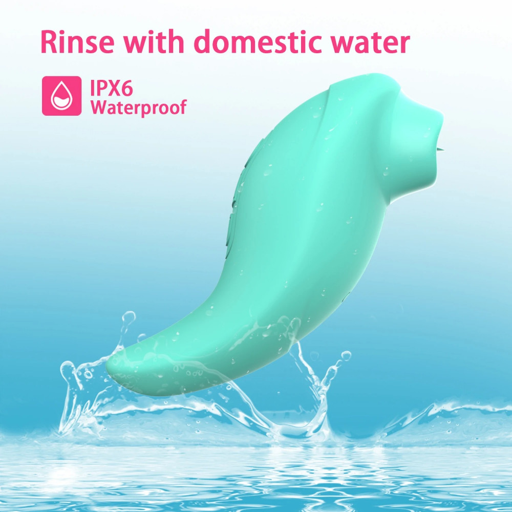 Вібропулі та міні-вібратори - Вібратор із кліторальним стимулятором із язичком Every Night Toys Jen, зелений, 10 режимів вібрації 5