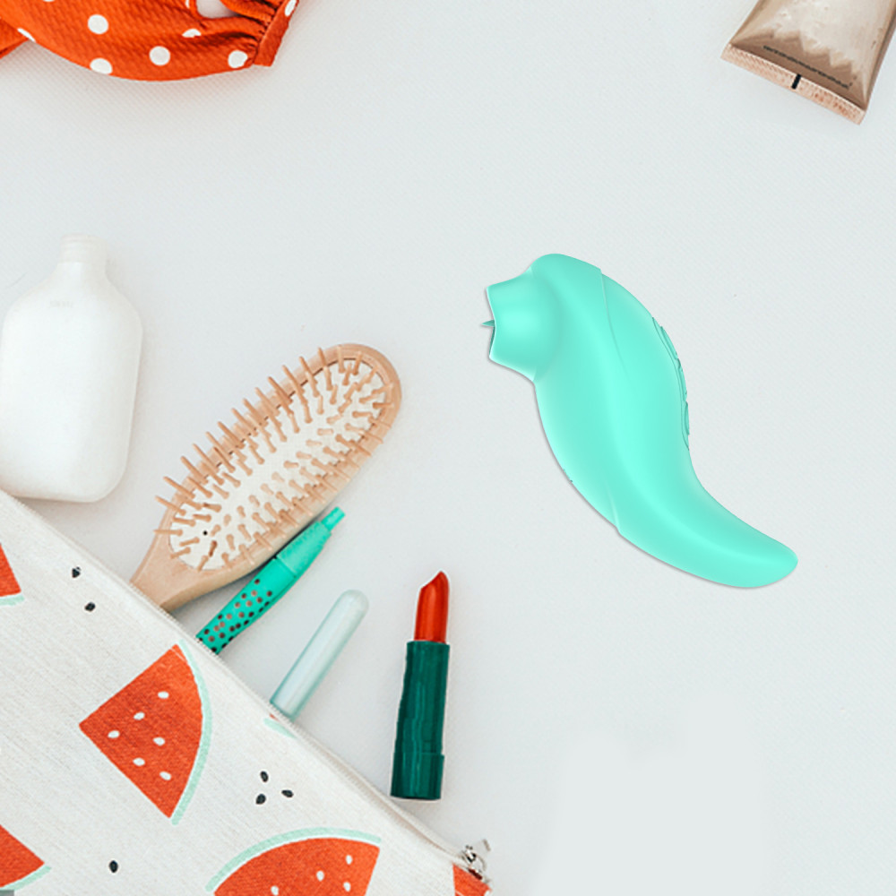 Вібропулі та міні-вібратори - Вібратор із кліторальним стимулятором із язичком Every Night Toys Jen, зелений, 10 режимів вібрації 7