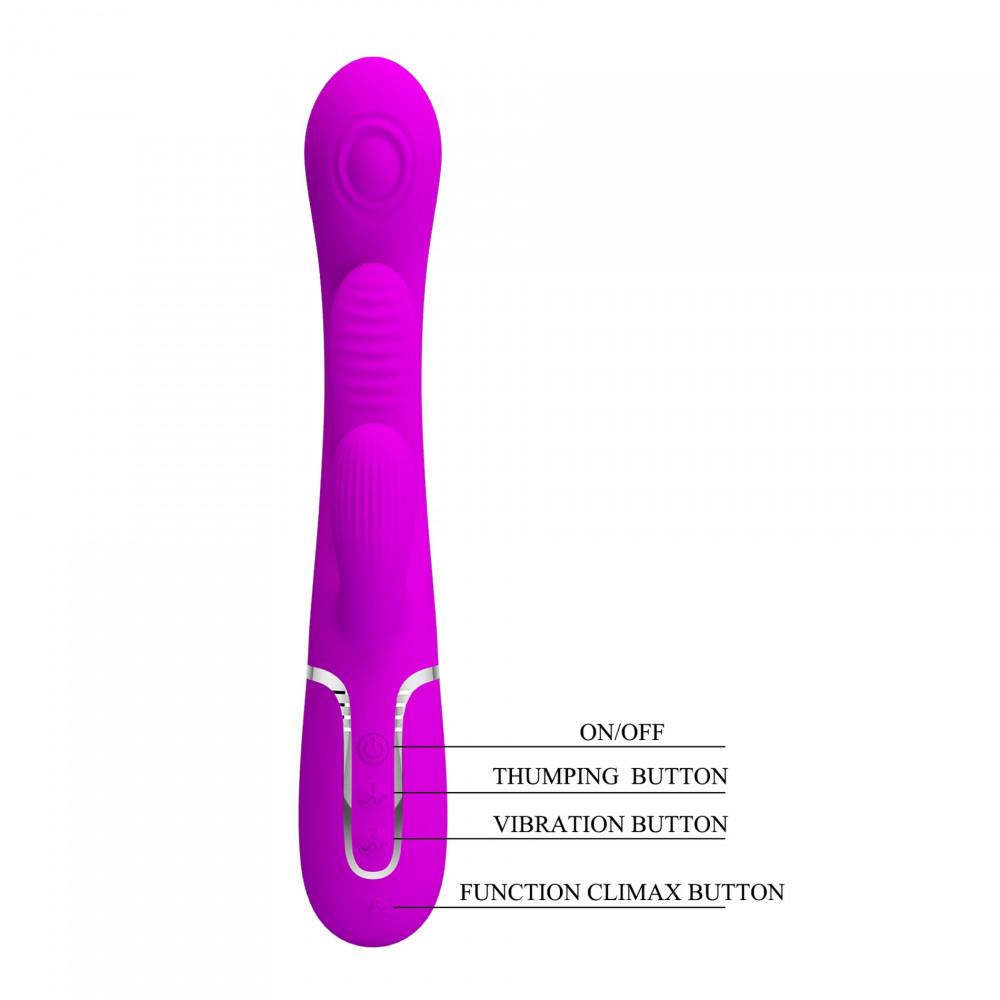 Різне - Вібратор із стимулятором клітора PRETTY LOVE - Shonia Purple 3 in 1, BW-500041 9