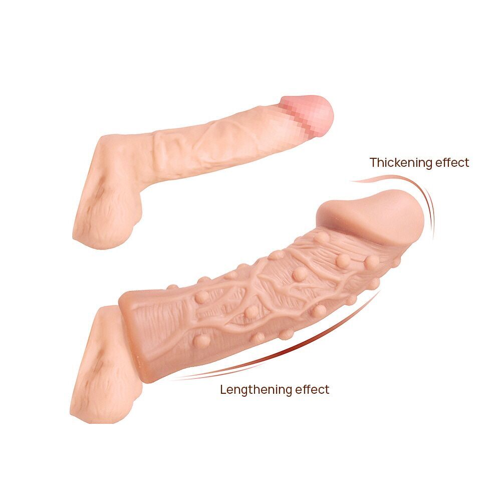 Эрекционные кольца без вибрации - Насадка на член Kokos Extreme Sleeve ES.06 размер S, утолщающая, стимулирующий рельеф 1