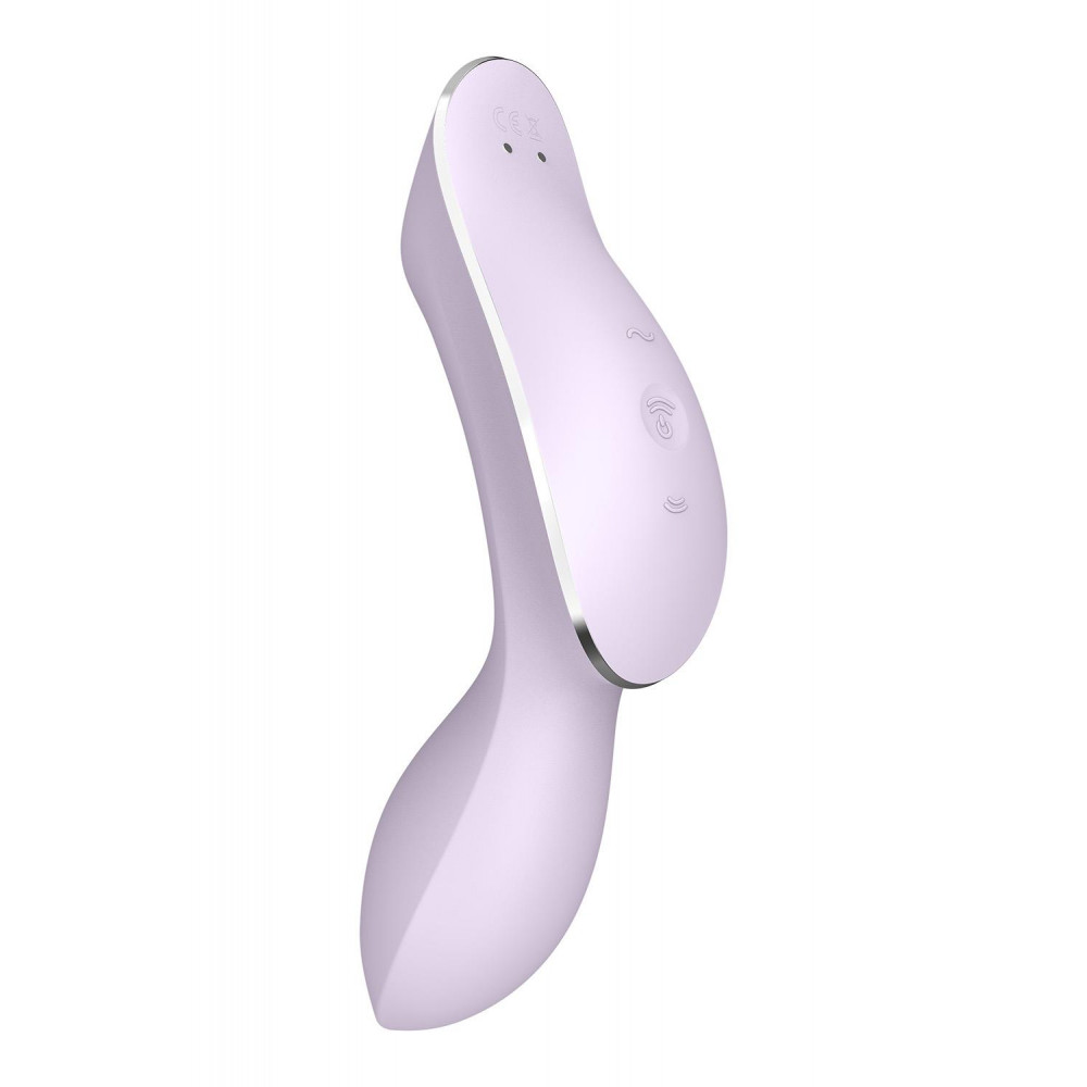 Вибратор - Подвійний вібратор із вакуумною стимуляцією Satisfyer Curvy Trinity 2 violet 1