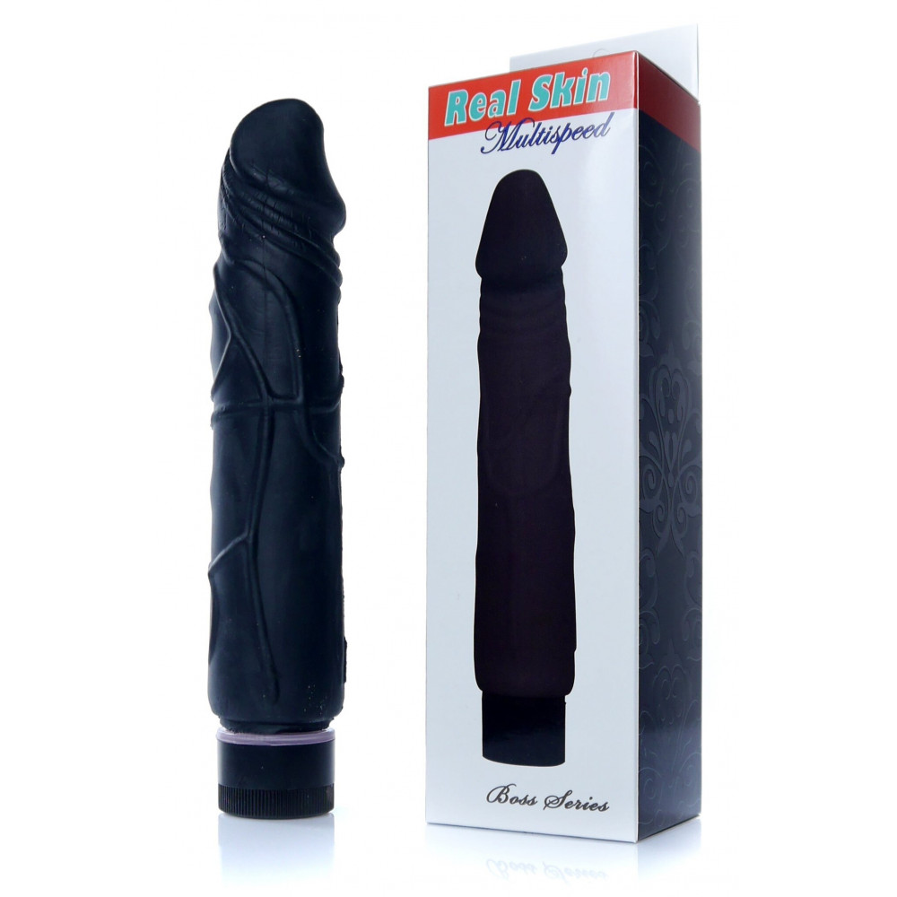 Вибратор - Вибратор Boss Series - Real Skin Black, ( длина 22 см, диаметр 4 см ) BS6700072