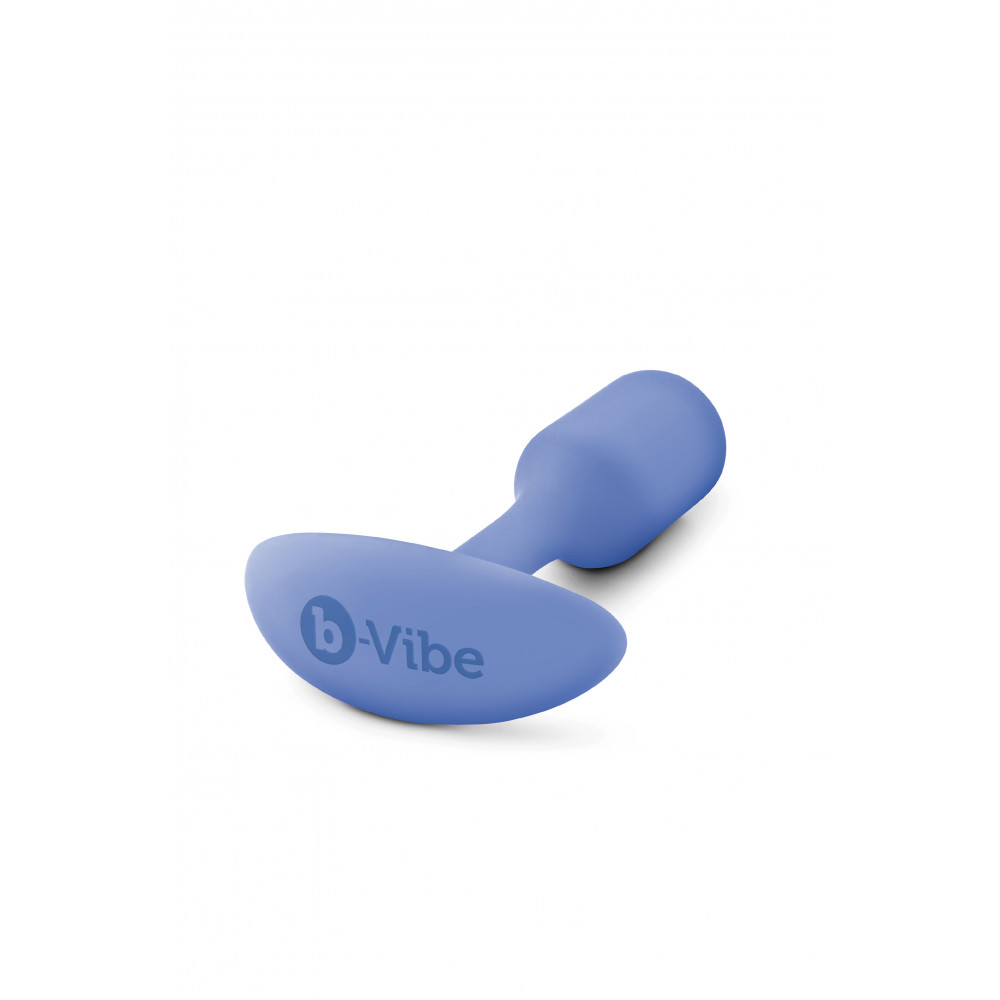 Анальные игрушки - Анальная пробка со смещенным центром тяжести, S, B-vibe Snug Plug 1 фиолетовая, 8.6 х 2.2 см 3