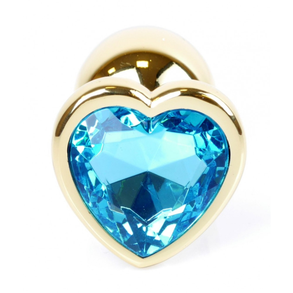 Анальные игрушки - Анальная пробка Boss Series - Jewellery Gold Heart PLUG Light Blue S, BS6400040 7
