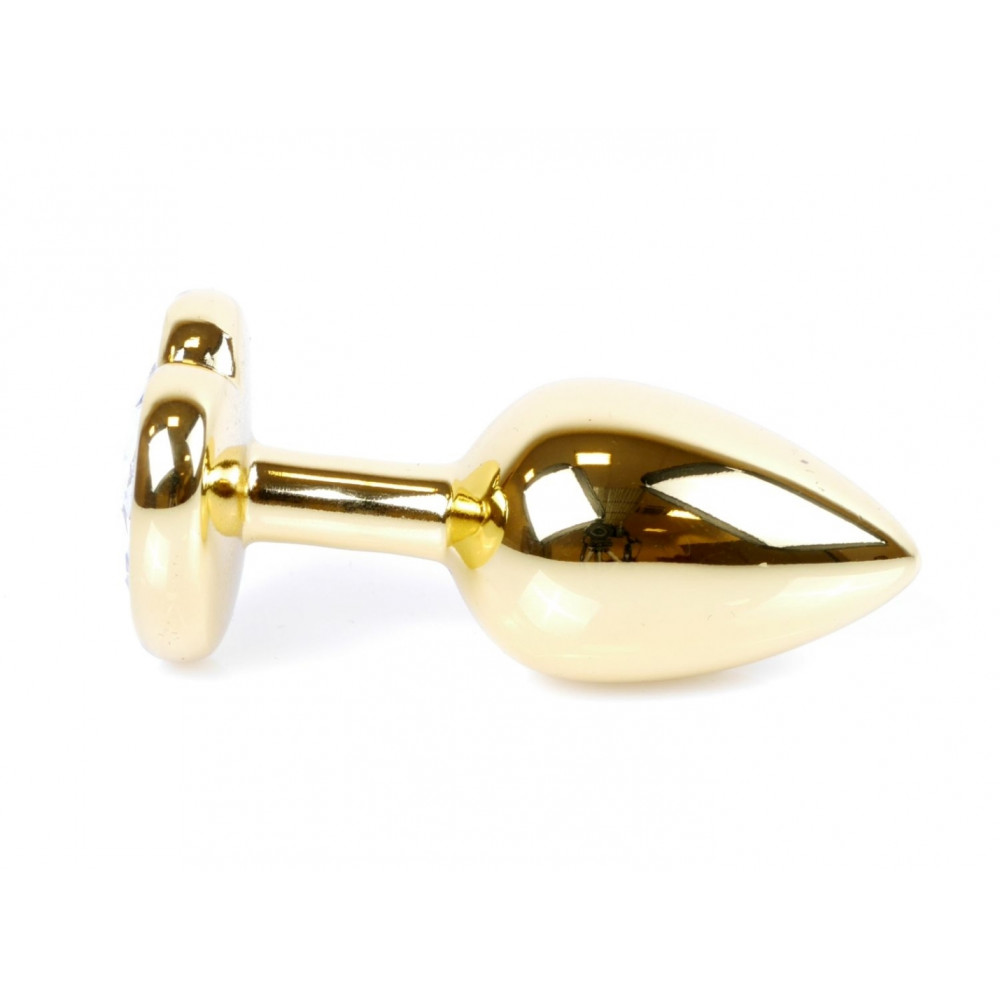 Анальные игрушки - Анальная пробка Boss Series - Jewellery Gold Heart PLUG Light Blue S, BS6400040 4