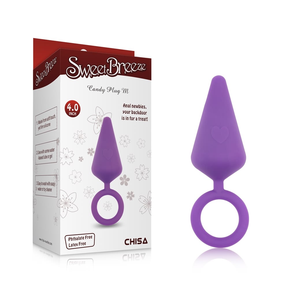 Анальные игрушки без вибрации - Анальная пробка c кольцом Chisa Sweet Breeze, фиолетовый, M