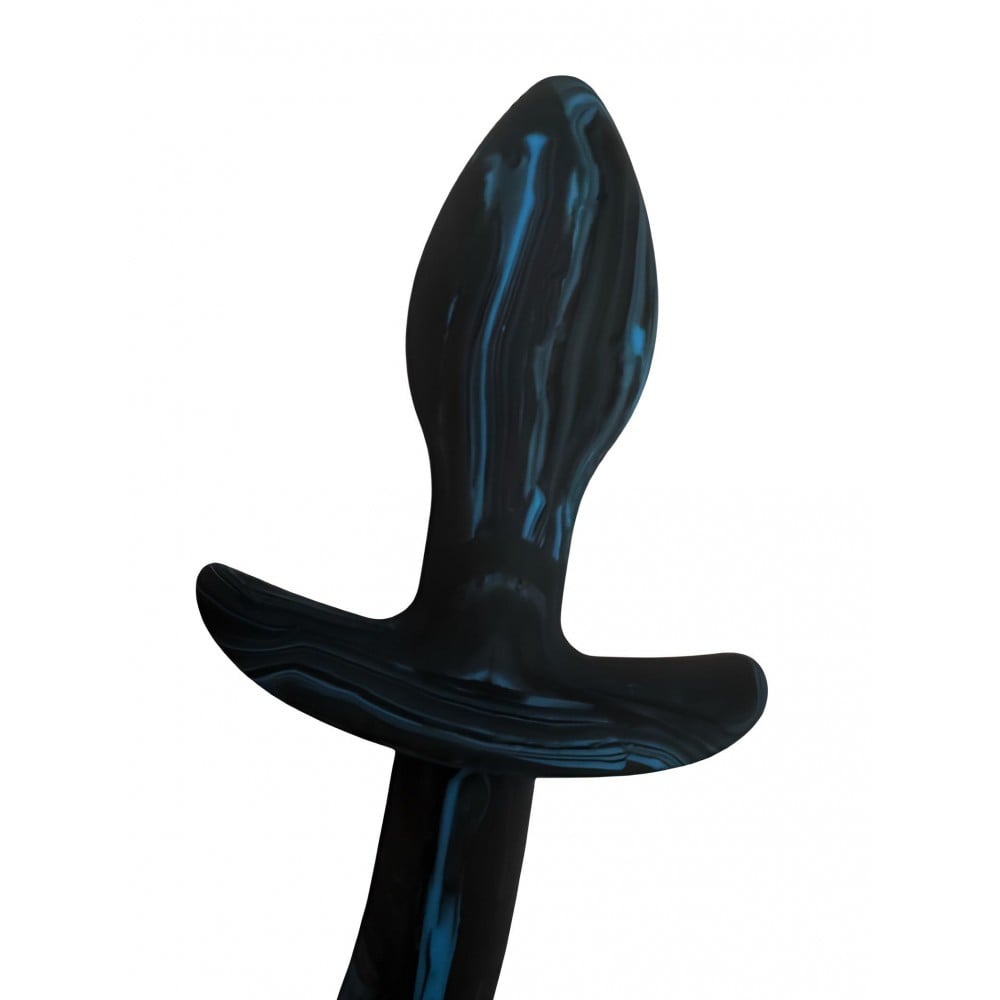 Секс игрушки - Анальный плаг с хвостиком синий 1