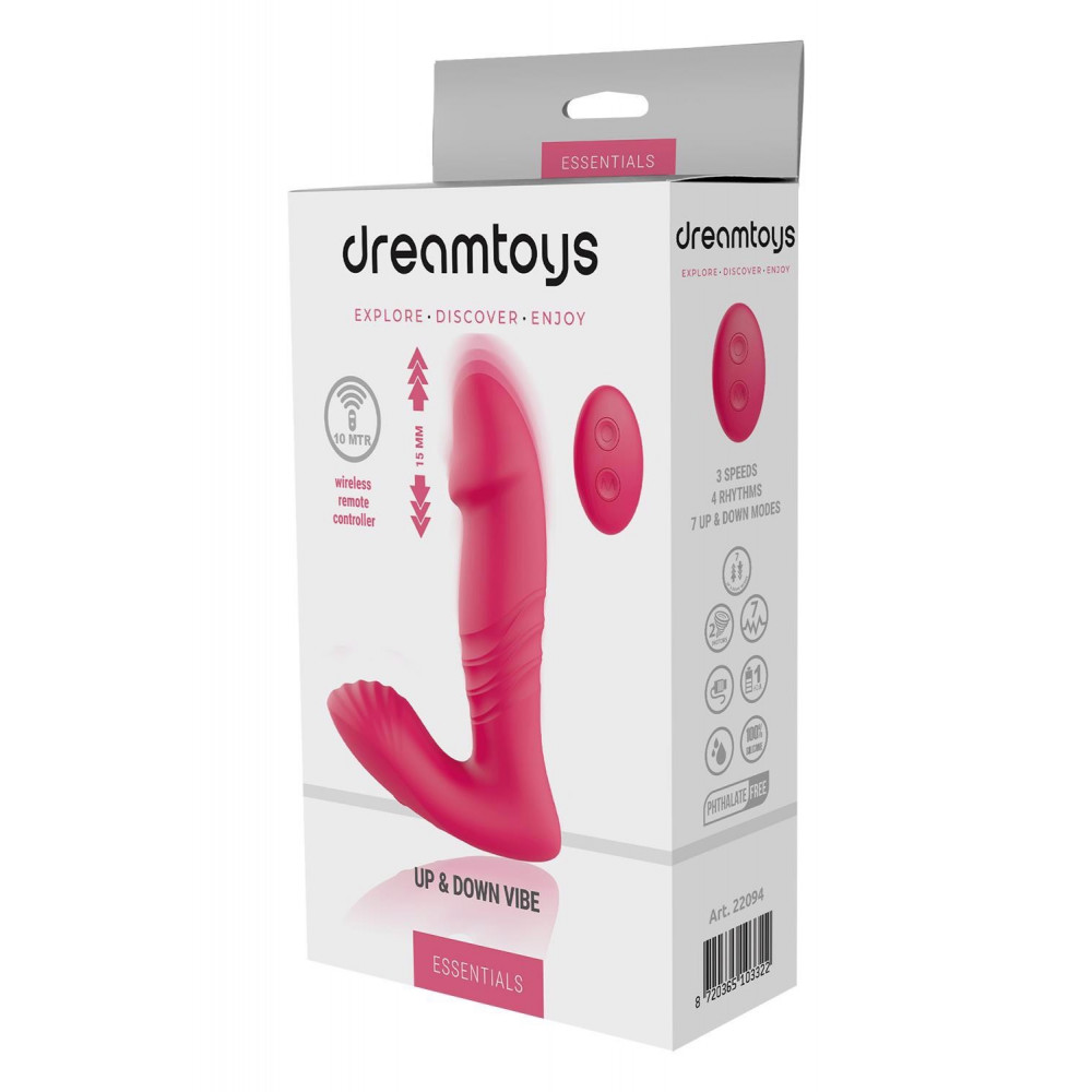  - Анальный вибратор DREAM TOYS Essentials с поступательными движениями, розовый 4
