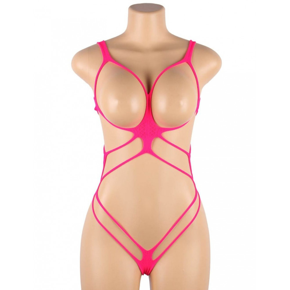 Різне - Бодістокінг у велику сітку Star Night з відкритим бюстом та доступом, чорний (без коробки) 1