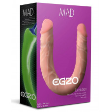 Двухсторонний фаллоимитатор EGZO MAD Ciberskin из киберкожи, телесный