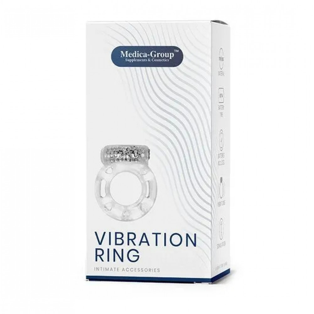 Різне - Кільце ерекційне Medica-Group Vibration Ring з вібрацією, прозорий 1