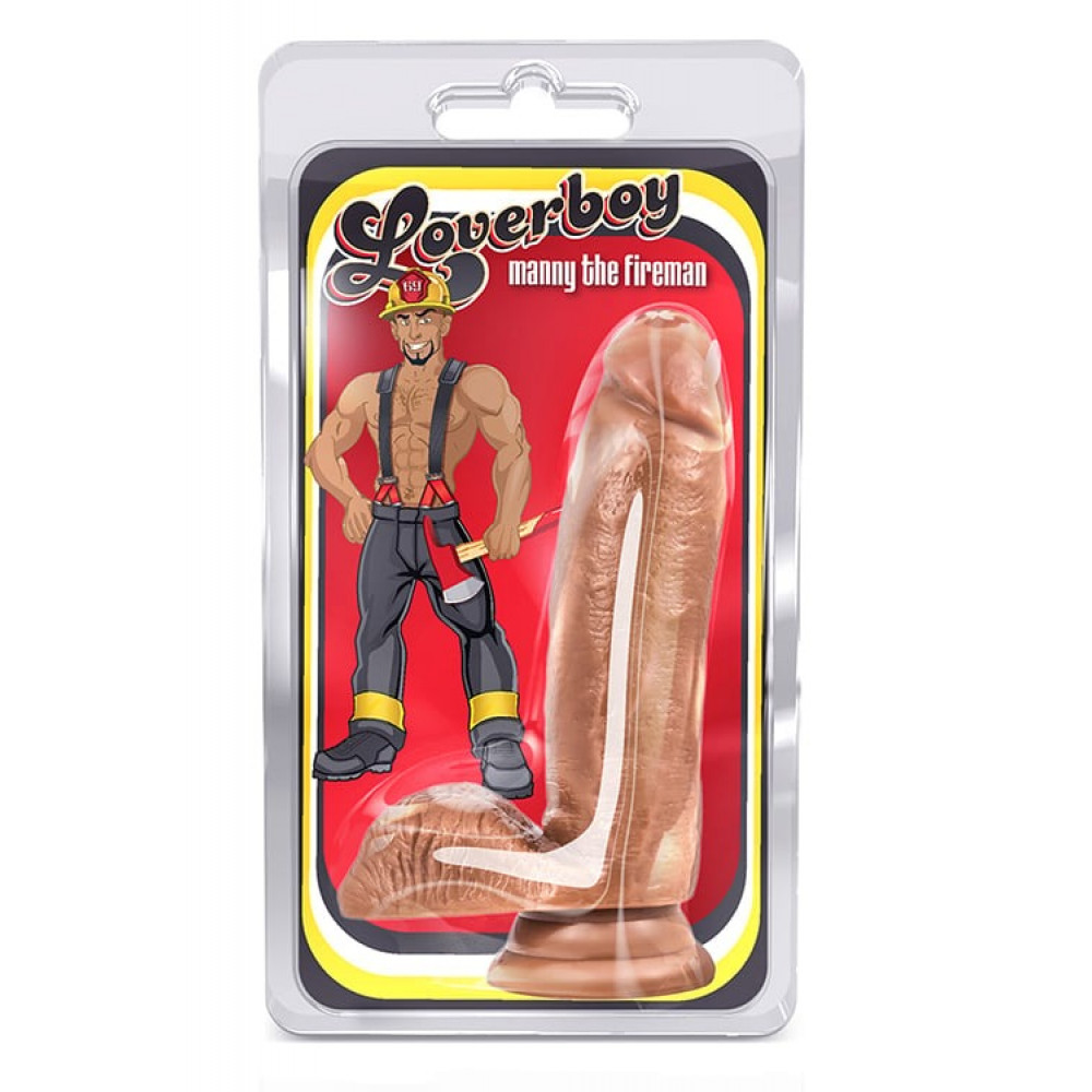  - Фалоімітатор реалістичний Blush Loverboy Manny The Fireman на присоску, мулат 4
