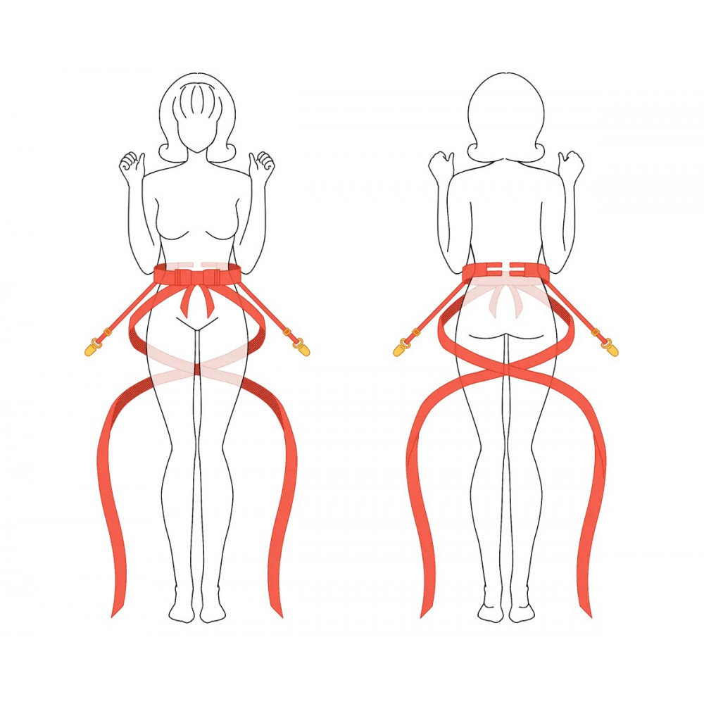 Наручники и ограничения - Фиксатор бондаж с бантом для нижней части тела UPKO Bowknot, красный 7