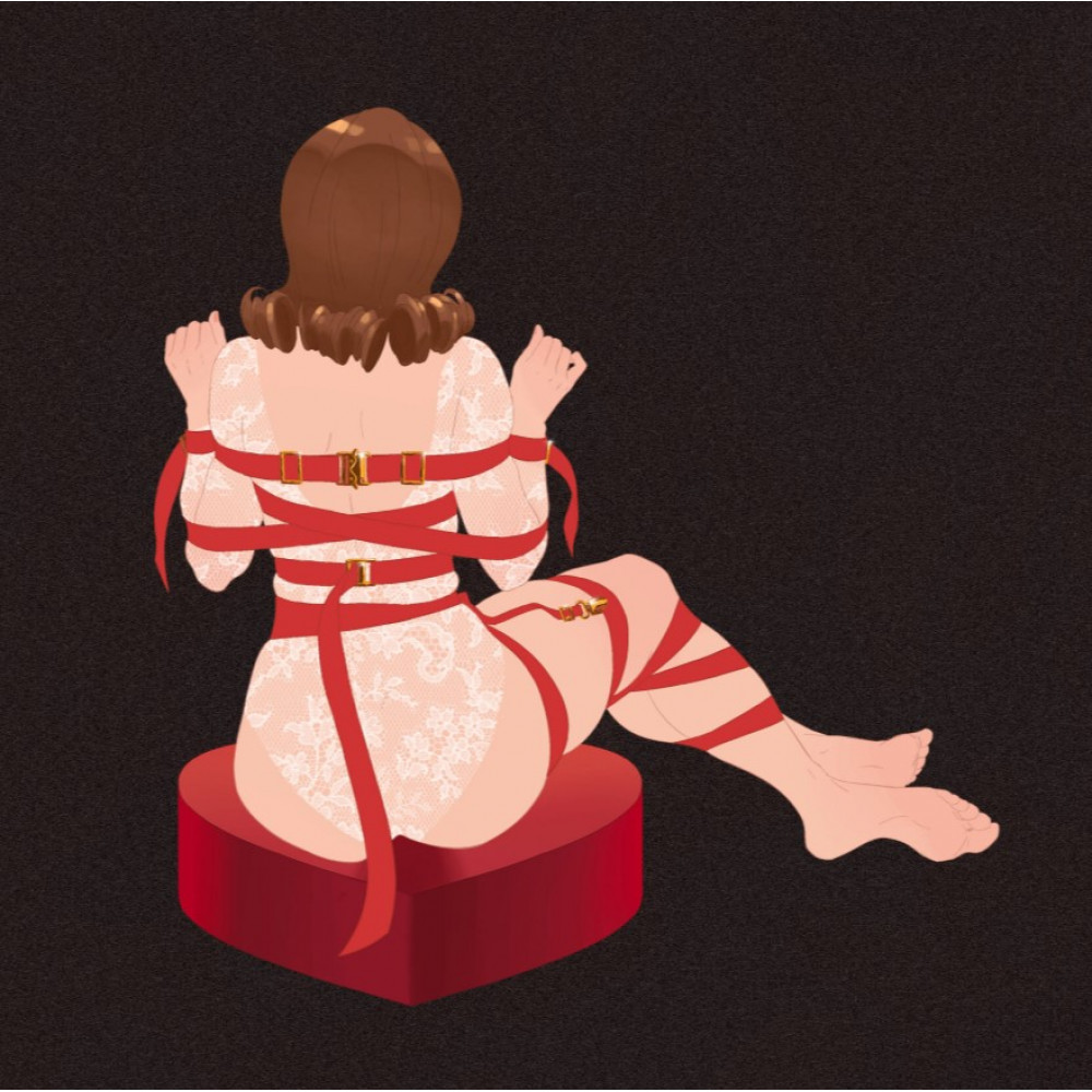 Наручники и ограничения - Фиксатор бондаж с бантом для нижней части тела UPKO Bowknot, красный 5