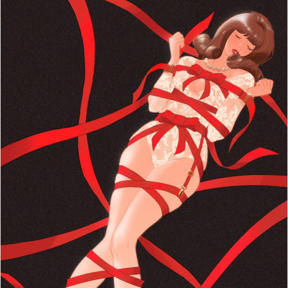 Наручники и ограничения - Фиксатор бондаж с бантом для нижней части тела UPKO Bowknot, красный 2