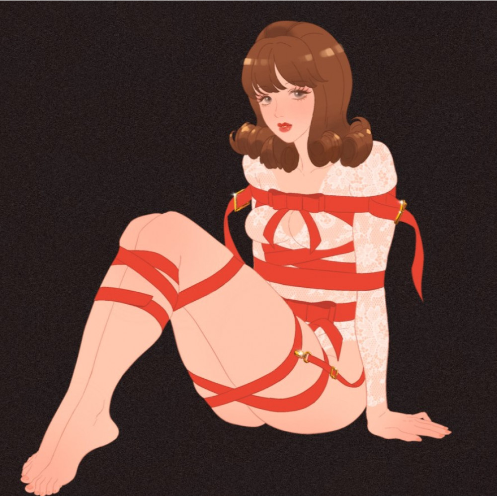 Наручники и ограничения - Фиксатор бондаж с бантом для нижней части тела UPKO Bowknot, красный 6