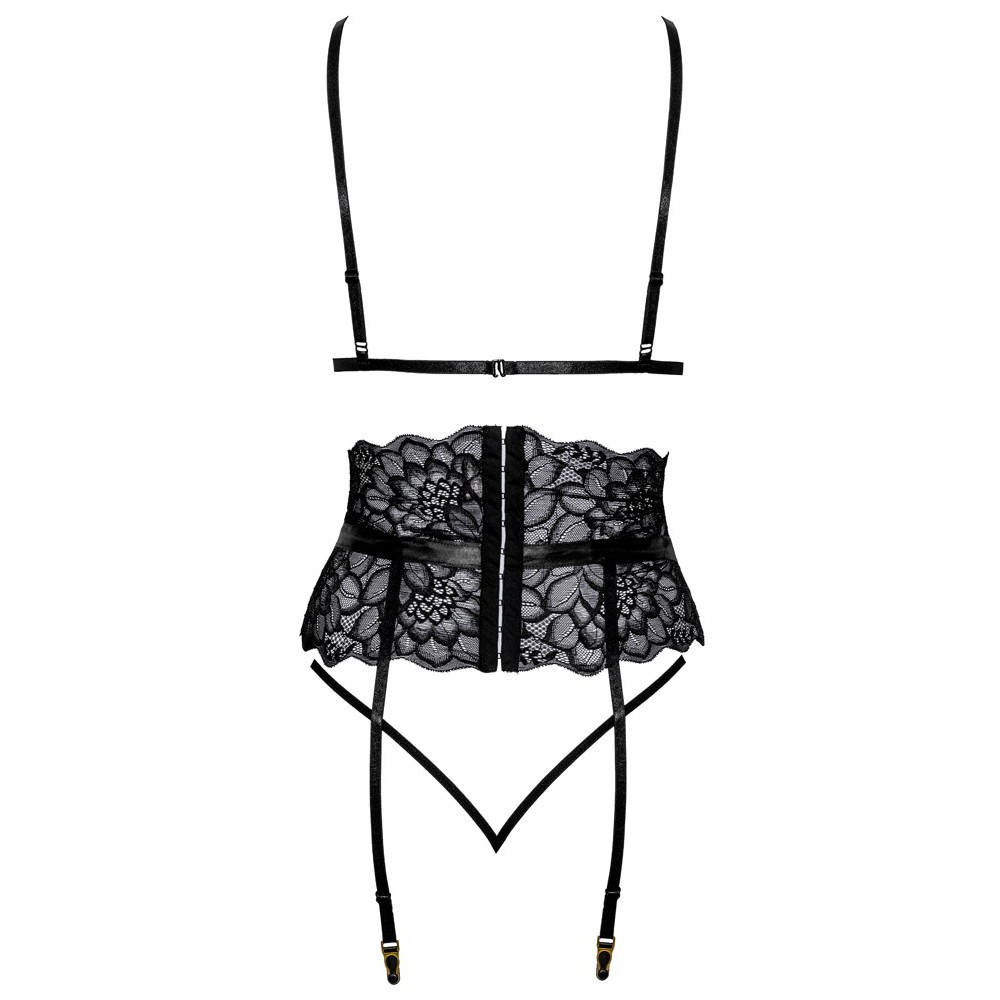 Эротическое белье - Комплект белья Suspender Set black S/M 2