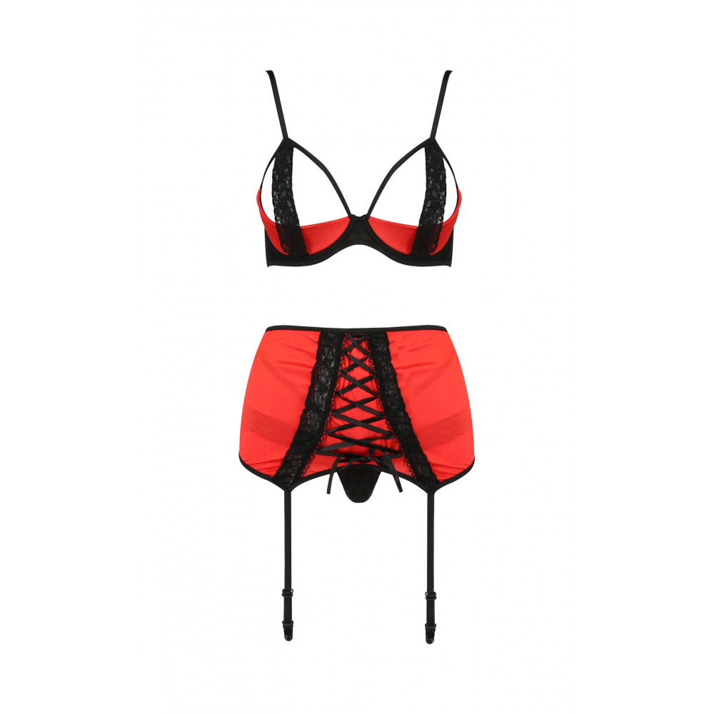 Эротическое белье - КОМПЛЕКТ НИЖНЕГО БЕЛЬЯ FEMMINA SET red S/M - Passion 2