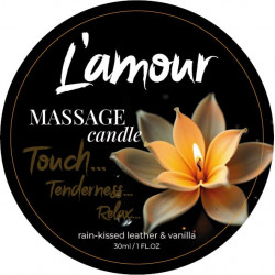 Массажная свеча L'amour Rain-Kissed Leather and Vanilla с ароматом ванили, 30 мл
