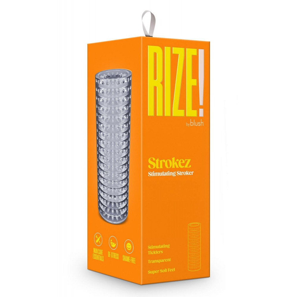 Мастурбаторы без вибрации - Мастурбатор нереалистичный Blush Rize прозрачный, 13.5 см 4
