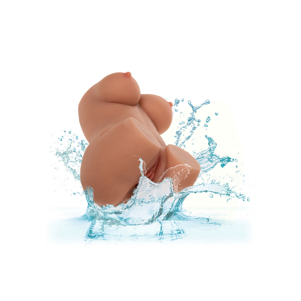 Мастурбаторы без вибрации - Мастурбатор вагина-полуторс CalExotics Pussy and Tits с грудью, бежевый 6