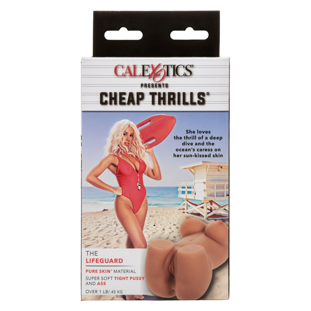 Мастурбаторы без вибрации - Мастурбатор вагина-полуторс CalExotics Pussy and Tits с грудью, бежевый