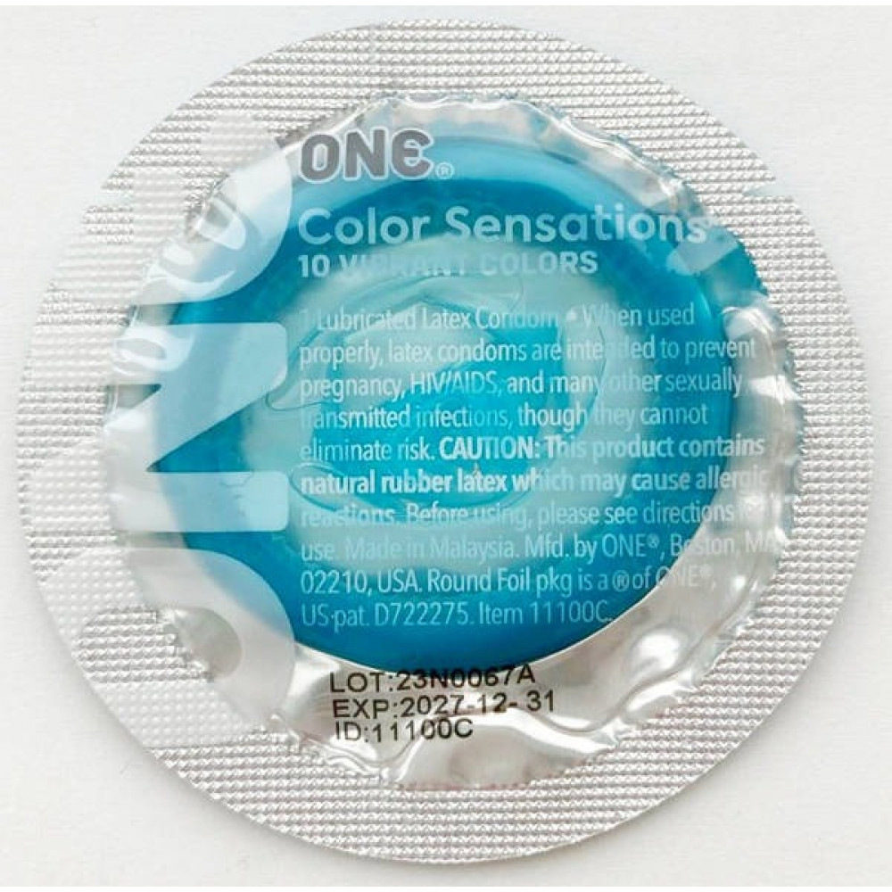 Презервативы - Набор латексных презервативов One Color Sensation силиконовой смазкой бирюзового цвета(цена за 5 шт)