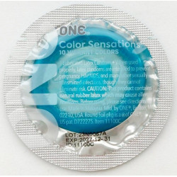 Набор латексных презервативов One Color Sensation силиконовой смазкой бирюзового цвета(цена за 5 шт)